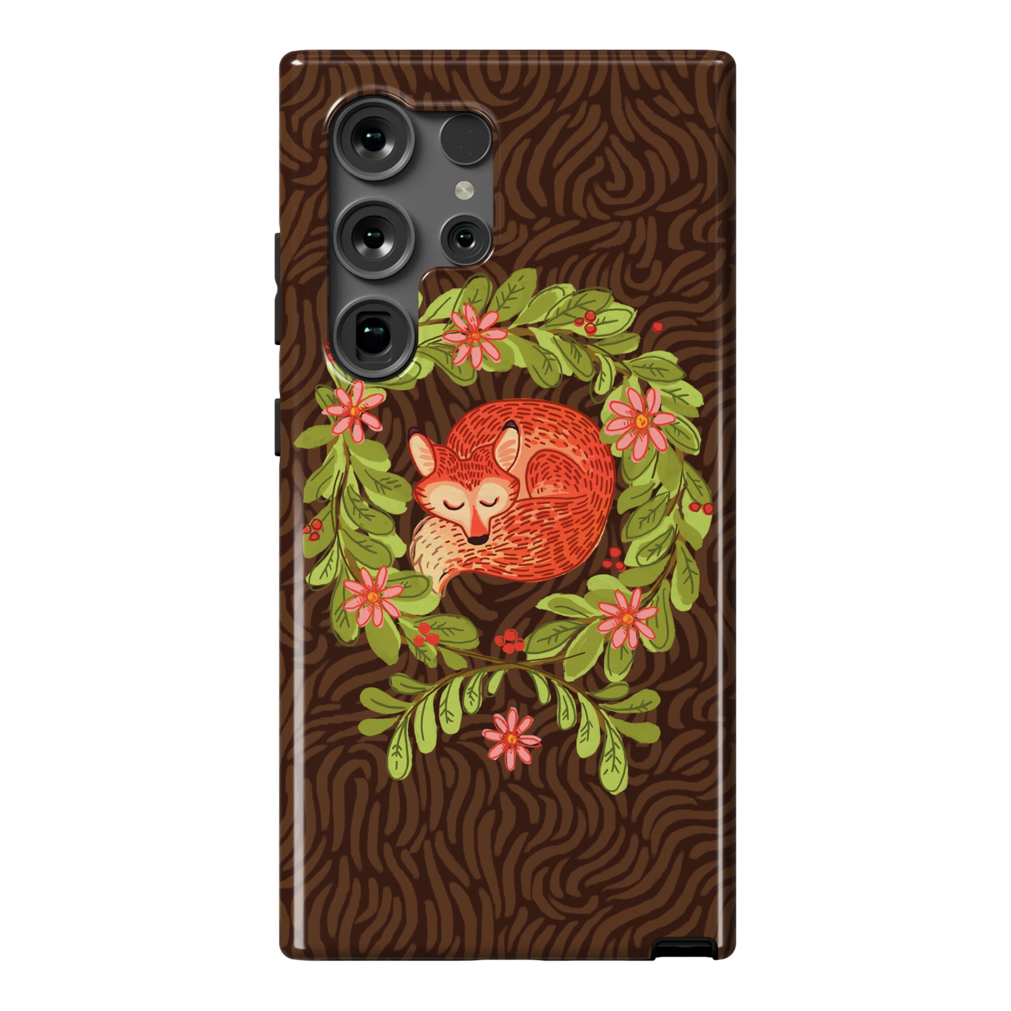 Sleeping Fox Wreath Phone Case
